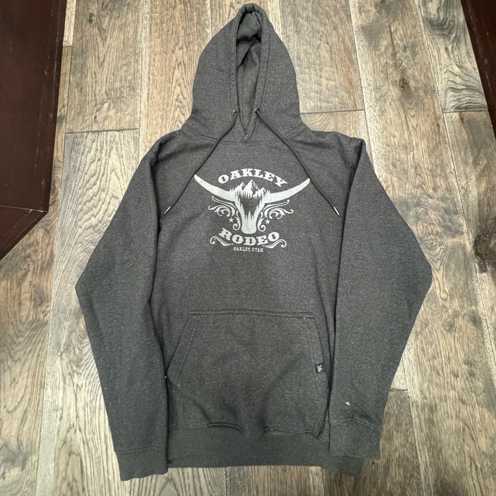 Oakley Dark Gray Hoodie with Rooster Patch